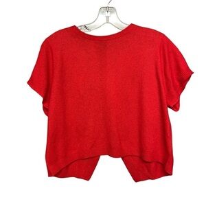 Acrobat Women’s Bella Crop Sweater Size S Red Criss Cross Back Detail Boxy